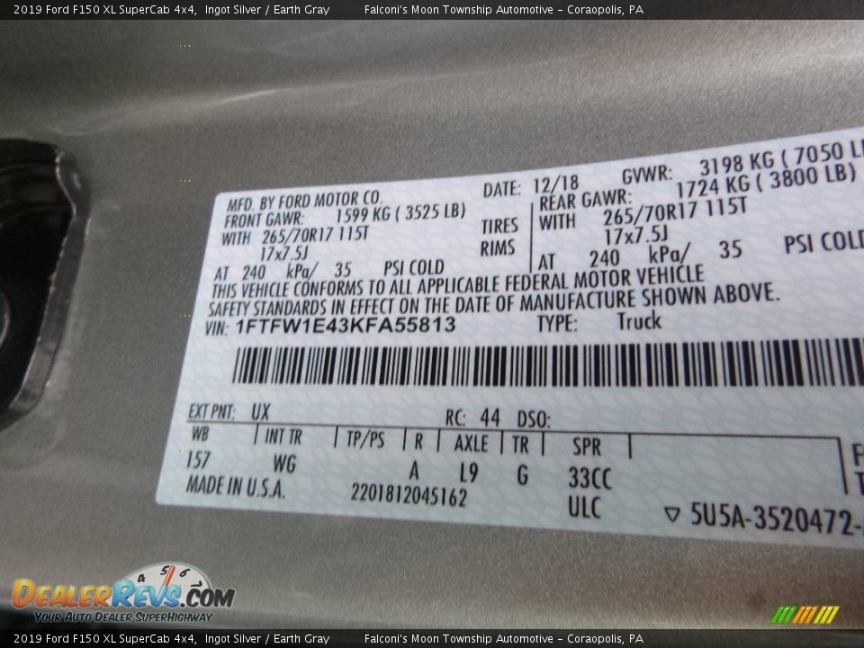 2019 Ford F150 XL SuperCab 4x4 Ingot Silver / Earth Gray Photo #11