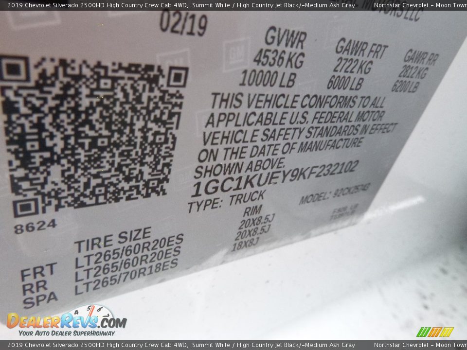 2019 Chevrolet Silverado 2500HD High Country Crew Cab 4WD Summit White / High Country Jet Black/­Medium Ash Gray Photo #12