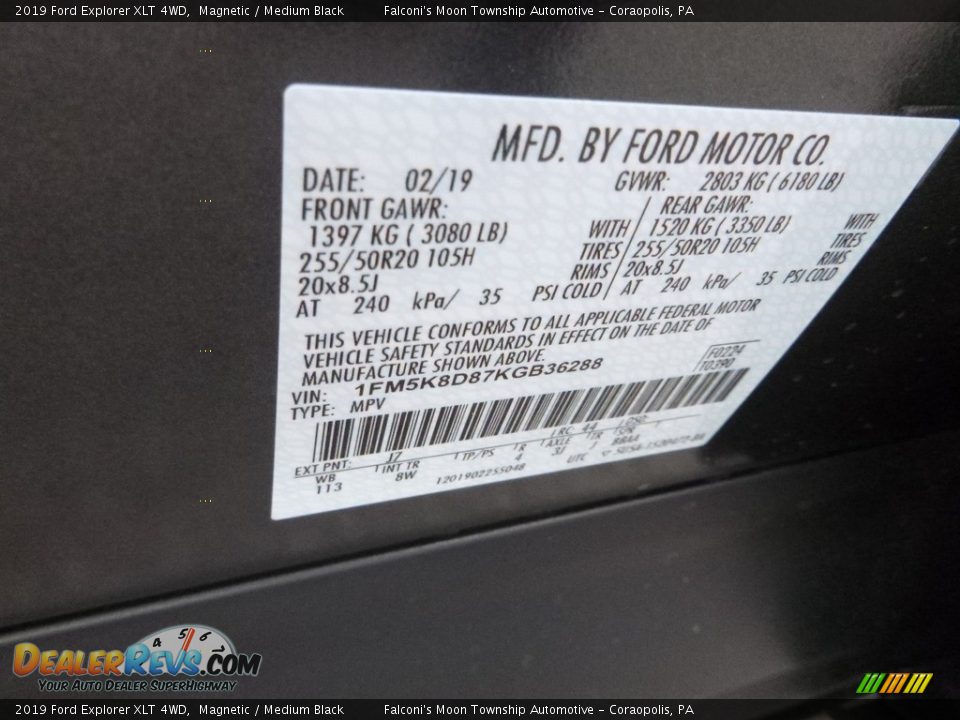 2019 Ford Explorer XLT 4WD Magnetic / Medium Black Photo #12