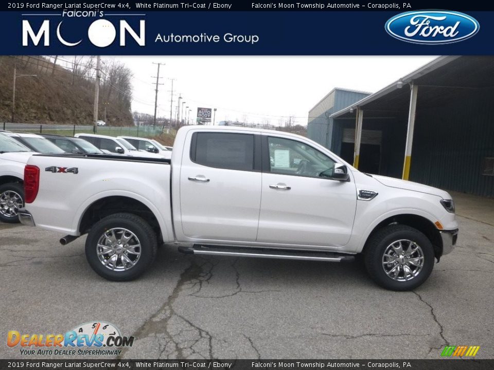 2019 Ford Ranger Lariat SuperCrew 4x4 White Platinum Tri-Coat / Ebony Photo #1