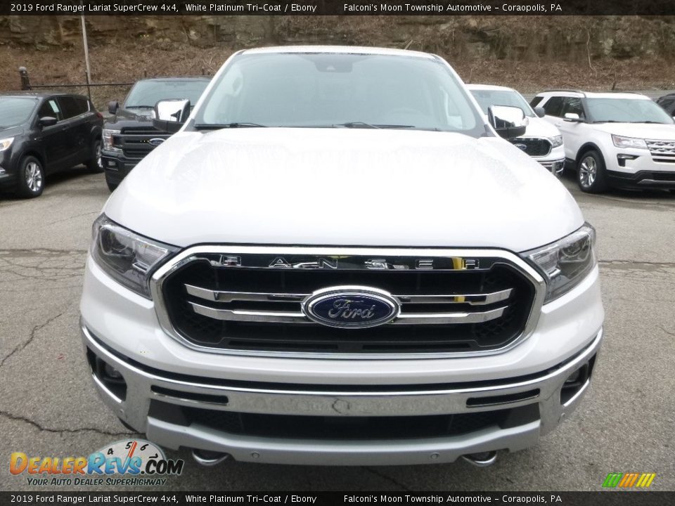 2019 Ford Ranger Lariat SuperCrew 4x4 White Platinum Tri-Coat / Ebony Photo #4
