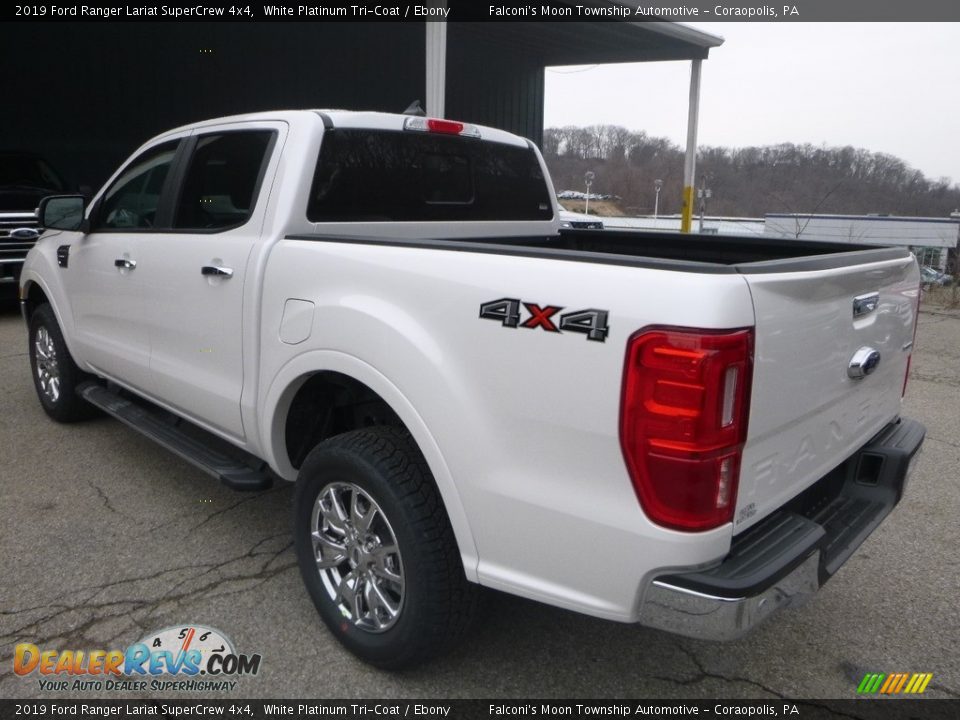 2019 Ford Ranger Lariat SuperCrew 4x4 White Platinum Tri-Coat / Ebony Photo #6