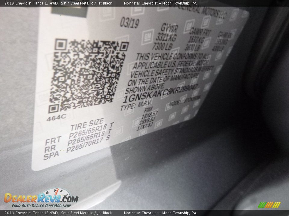 2019 Chevrolet Tahoe LS 4WD Satin Steel Metallic / Jet Black Photo #16