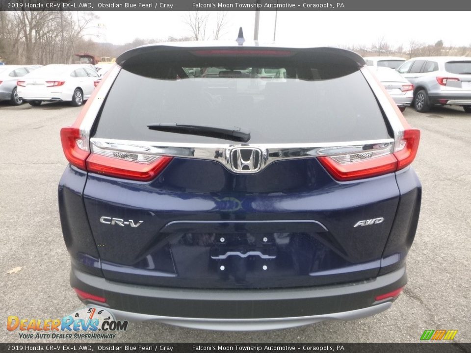 2019 Honda CR-V EX-L AWD Obsidian Blue Pearl / Gray Photo #3