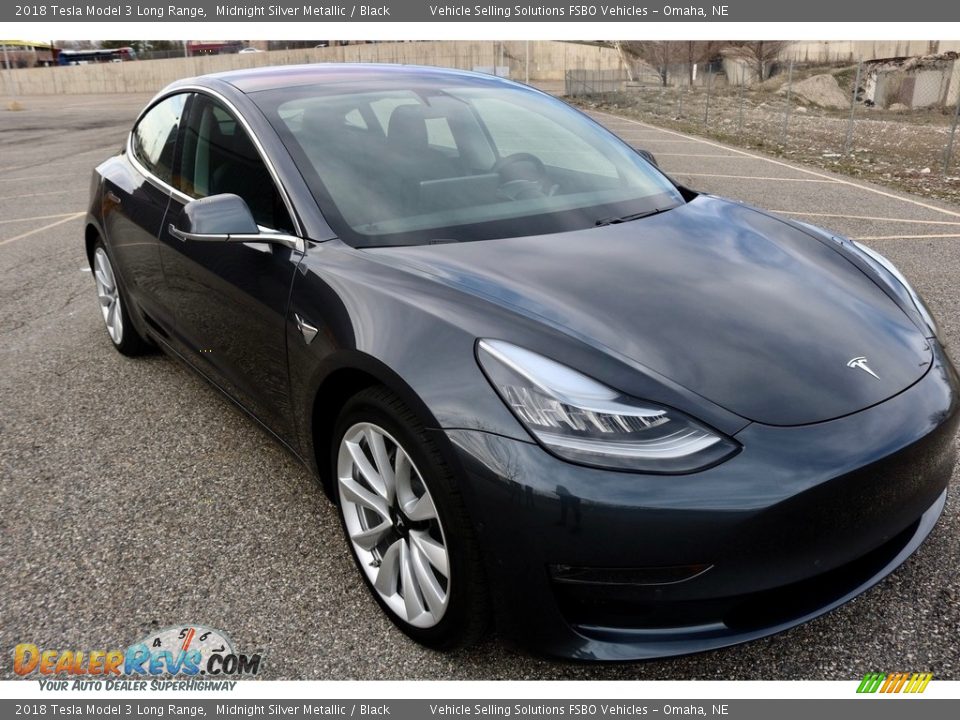 2018 Tesla Model 3 Long Range Midnight Silver Metallic / Black Photo #1