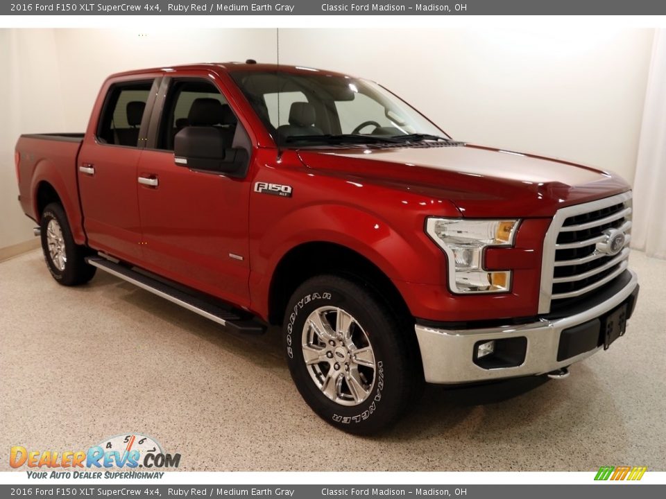 2016 Ford F150 XLT SuperCrew 4x4 Ruby Red / Medium Earth Gray Photo #1