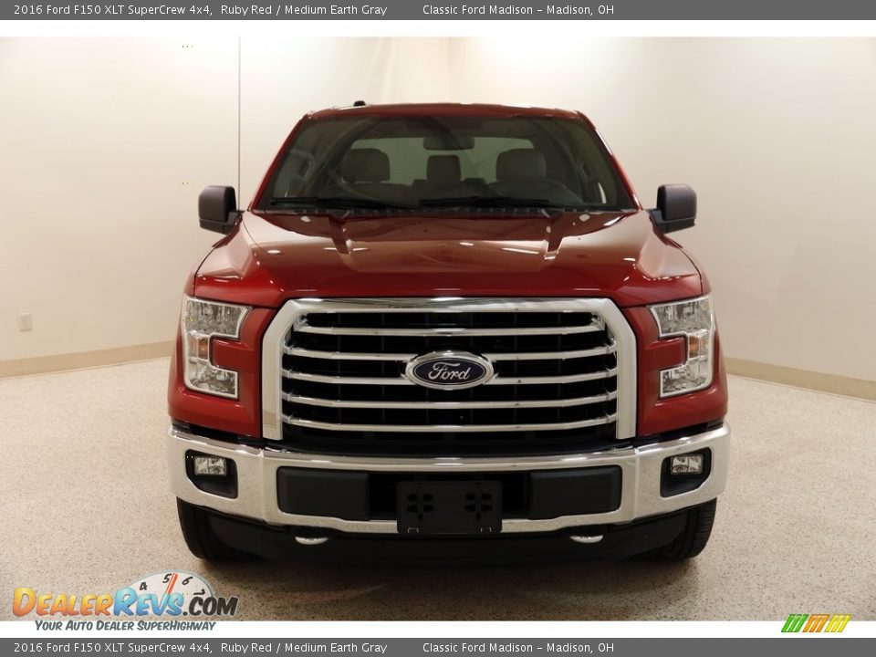 2016 Ford F150 XLT SuperCrew 4x4 Ruby Red / Medium Earth Gray Photo #2