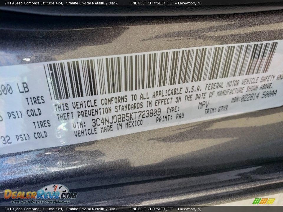 2019 Jeep Compass Latitude 4x4 Granite Crystal Metallic / Black Photo #9