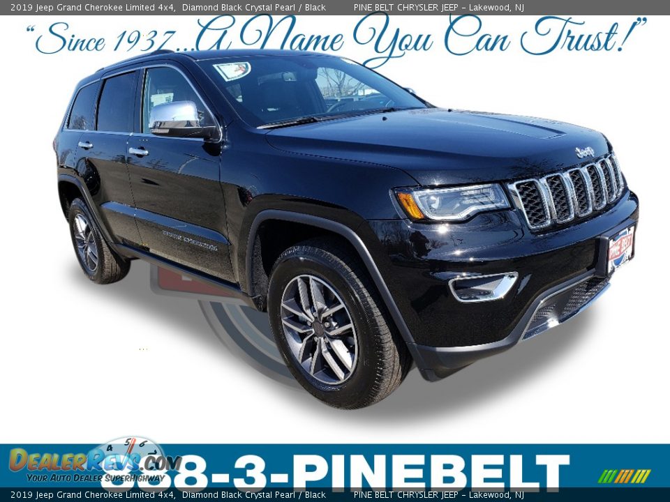 2019 Jeep Grand Cherokee Limited 4x4 Diamond Black Crystal Pearl / Black Photo #1