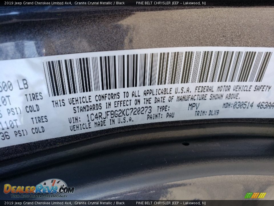 2019 Jeep Grand Cherokee Limited 4x4 Granite Crystal Metallic / Black Photo #9
