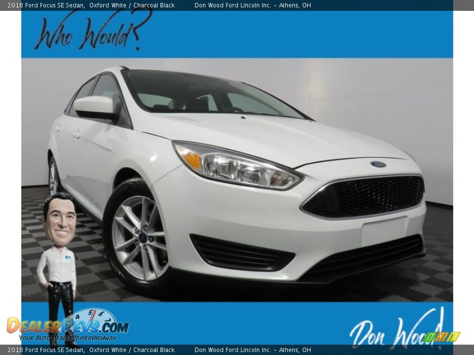 2018 Ford Focus SE Sedan Oxford White / Charcoal Black Photo #1