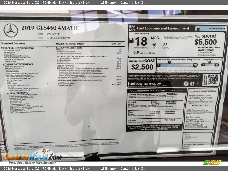 2019 Mercedes-Benz GLS 450 4Matic Black / Espresso Brown Photo #10
