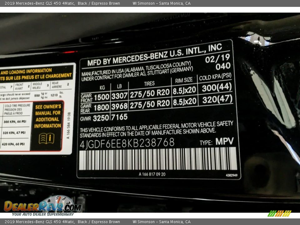 2019 Mercedes-Benz GLS 450 4Matic Black / Espresso Brown Photo #11