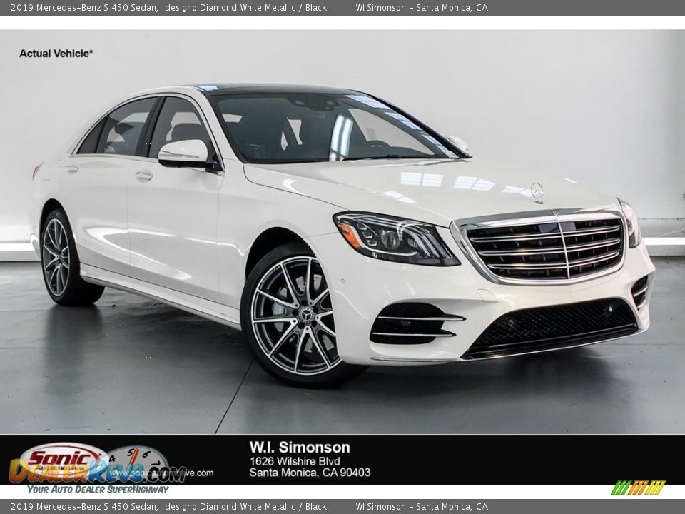 2019 Mercedes-Benz S 450 Sedan designo Diamond White Metallic / Black Photo #1