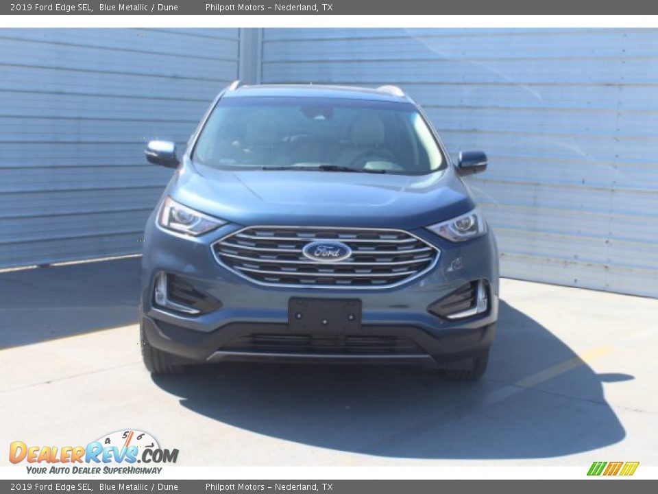 2019 Ford Edge SEL Blue Metallic / Dune Photo #3