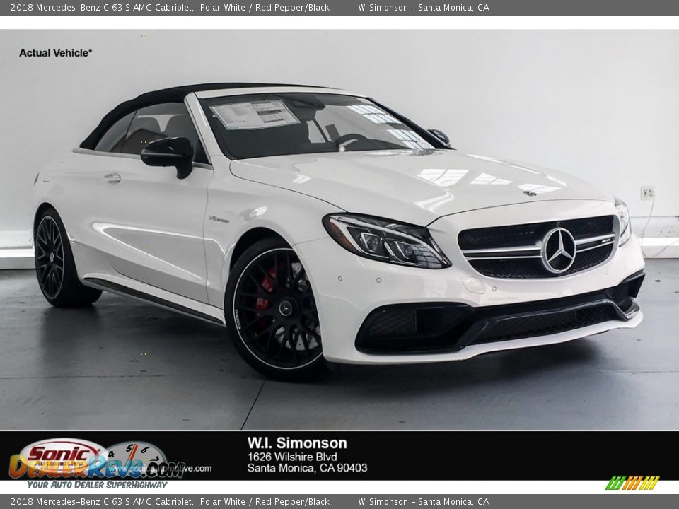 2018 Mercedes-Benz C 63 S AMG Cabriolet Polar White / Red Pepper/Black Photo #1