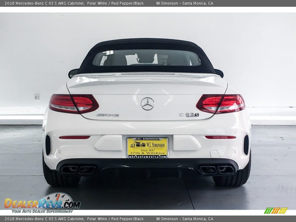 2018 Mercedes-Benz C 63 S AMG Cabriolet Polar White / Red Pepper/Black Photo #3