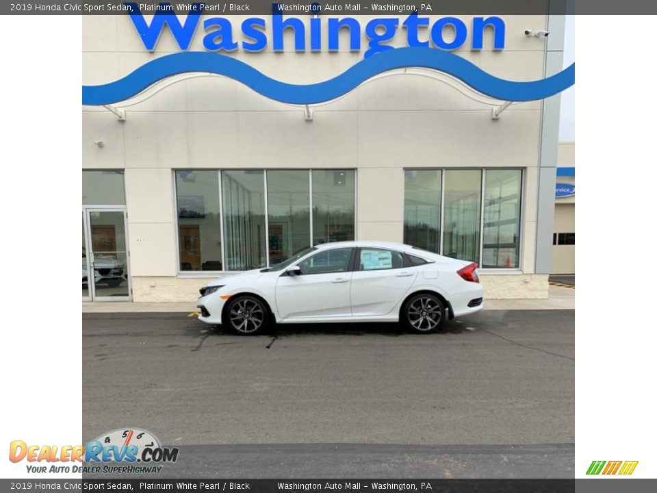 2019 Honda Civic Sport Sedan Platinum White Pearl / Black Photo #1