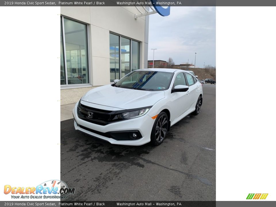 2019 Honda Civic Sport Sedan Platinum White Pearl / Black Photo #2