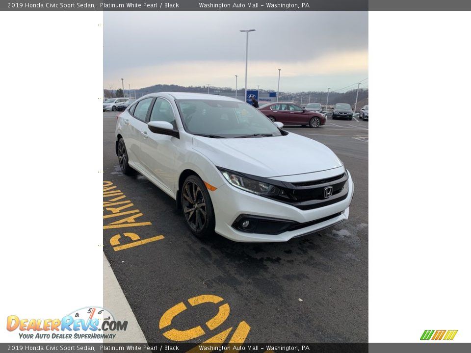 2019 Honda Civic Sport Sedan Platinum White Pearl / Black Photo #4