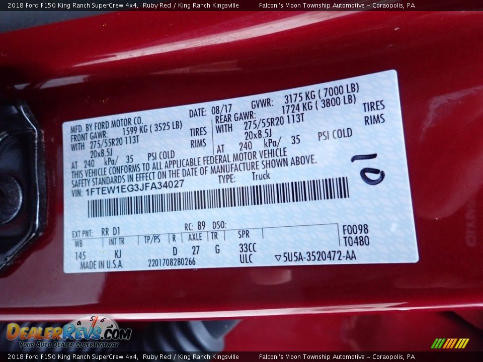 2018 Ford F150 King Ranch SuperCrew 4x4 Ruby Red / King Ranch Kingsville Photo #23