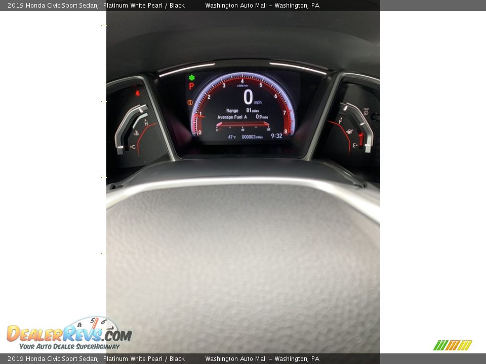 2019 Honda Civic Sport Sedan Platinum White Pearl / Black Photo #32
