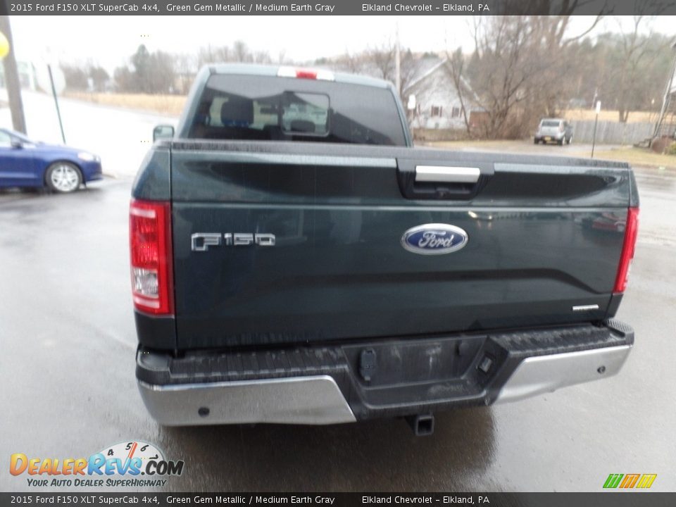 2015 Ford F150 XLT SuperCab 4x4 Green Gem Metallic / Medium Earth Gray Photo #8
