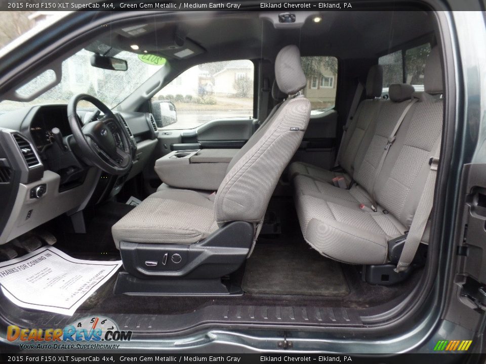 2015 Ford F150 XLT SuperCab 4x4 Green Gem Metallic / Medium Earth Gray Photo #19