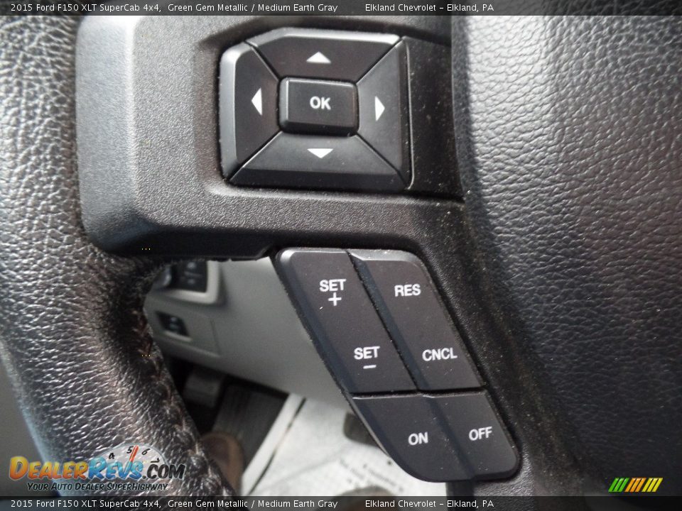 2015 Ford F150 XLT SuperCab 4x4 Green Gem Metallic / Medium Earth Gray Photo #24