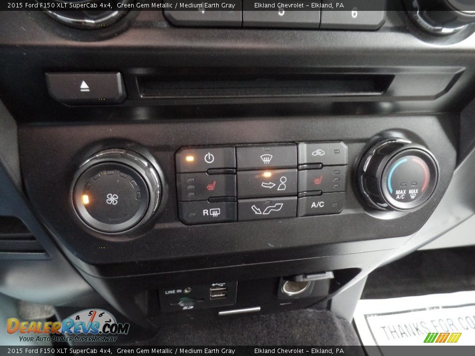 2015 Ford F150 XLT SuperCab 4x4 Green Gem Metallic / Medium Earth Gray Photo #34