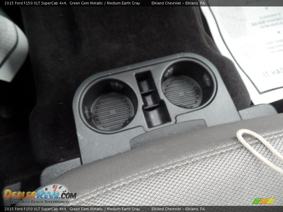 2015 Ford F150 XLT SuperCab 4x4 Green Gem Metallic / Medium Earth Gray Photo #35