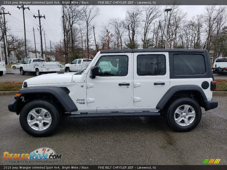 2019 Jeep Wrangler Unlimited Sport 4x4 Bright White / Black Photo #3