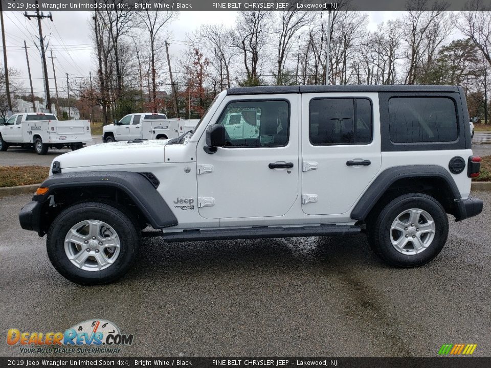 2019 Jeep Wrangler Unlimited Sport 4x4 Bright White / Black Photo #3