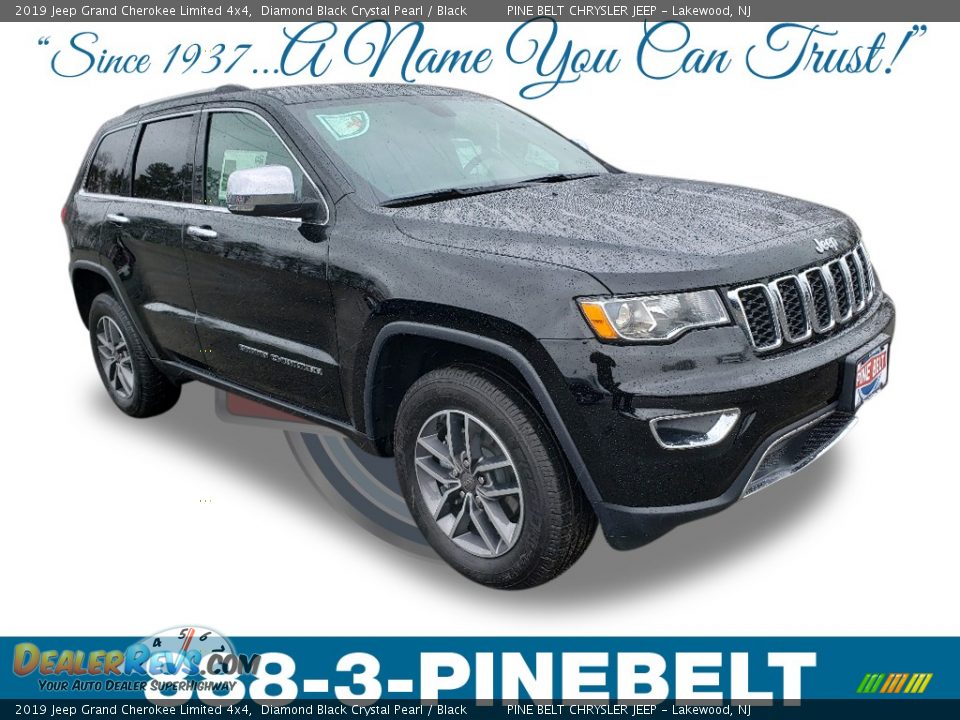 2019 Jeep Grand Cherokee Limited 4x4 Diamond Black Crystal Pearl / Black Photo #1