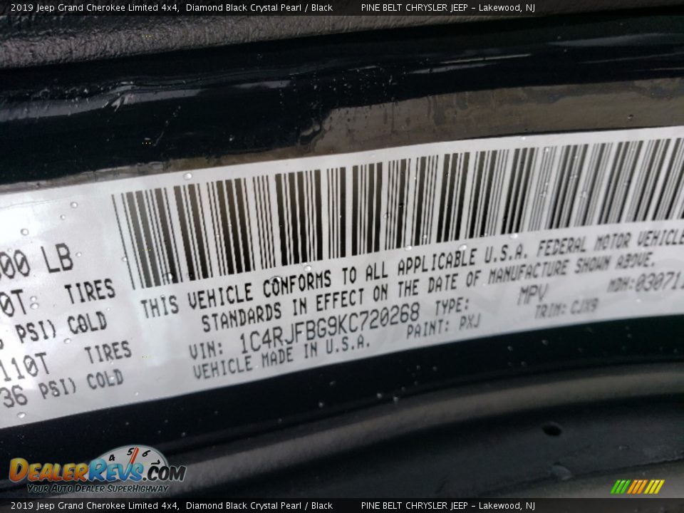 2019 Jeep Grand Cherokee Limited 4x4 Diamond Black Crystal Pearl / Black Photo #9