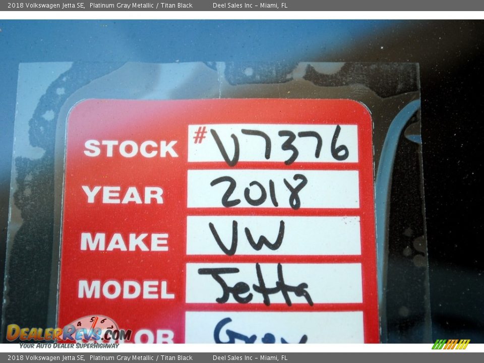 2018 Volkswagen Jetta SE Platinum Gray Metallic / Titan Black Photo #20