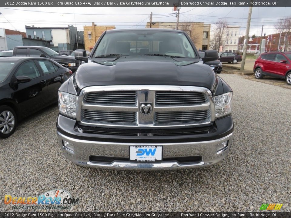 2012 Dodge Ram 1500 Big Horn Quad Cab 4x4 Black / Dark Slate Gray/Medium Graystone Photo #4