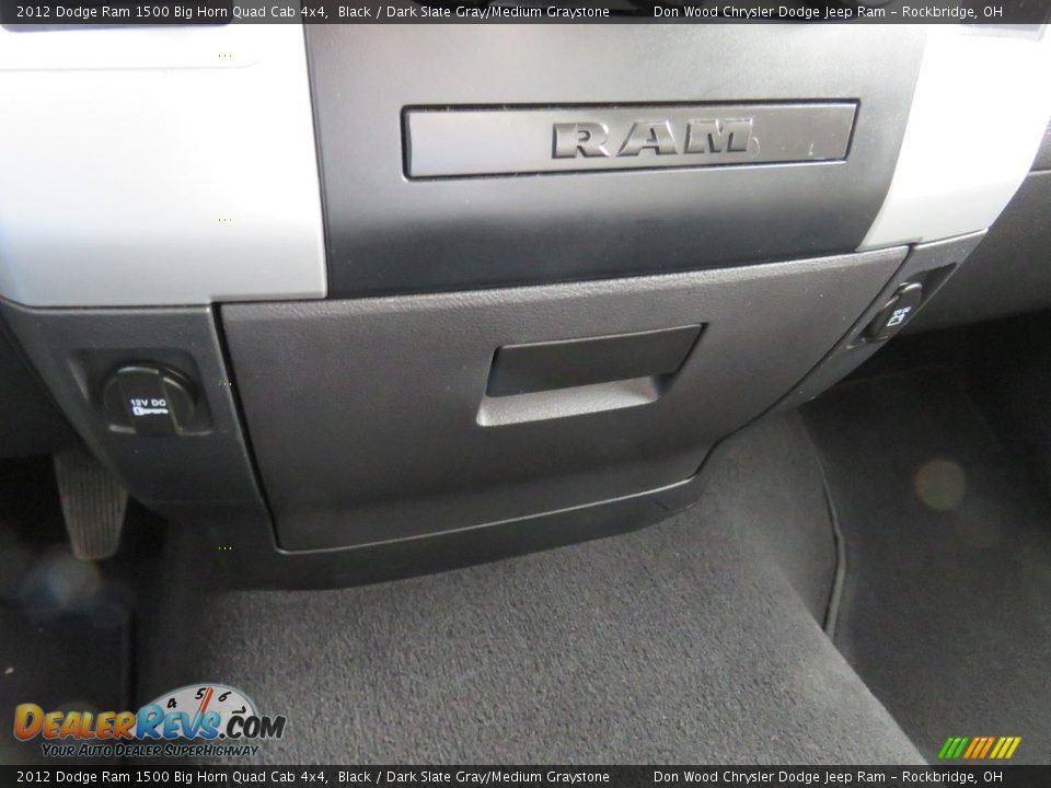2012 Dodge Ram 1500 Big Horn Quad Cab 4x4 Black / Dark Slate Gray/Medium Graystone Photo #23