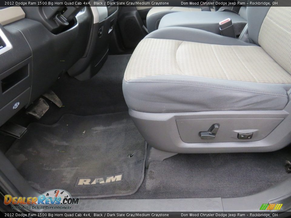 2012 Dodge Ram 1500 Big Horn Quad Cab 4x4 Black / Dark Slate Gray/Medium Graystone Photo #25