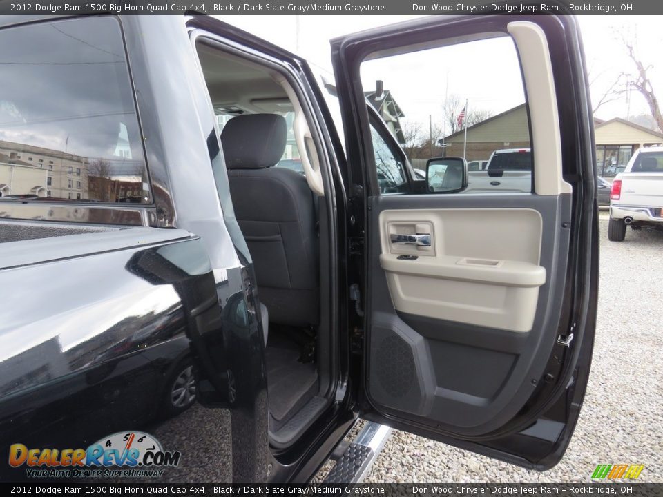 2012 Dodge Ram 1500 Big Horn Quad Cab 4x4 Black / Dark Slate Gray/Medium Graystone Photo #31