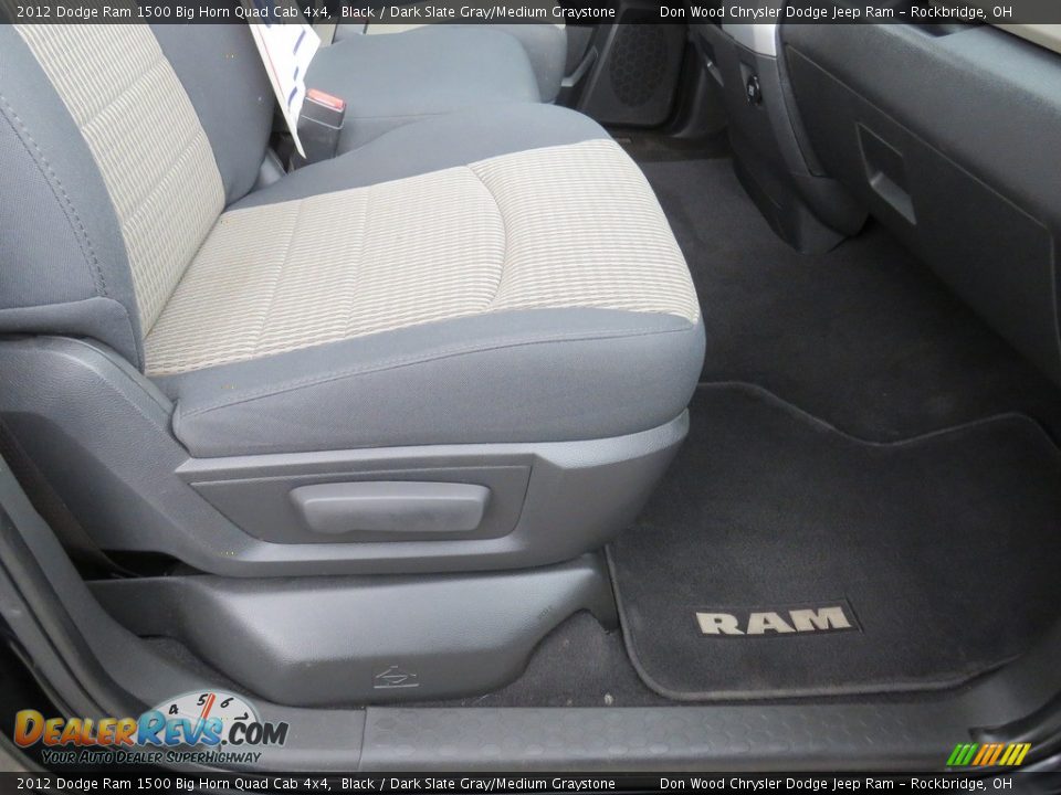 2012 Dodge Ram 1500 Big Horn Quad Cab 4x4 Black / Dark Slate Gray/Medium Graystone Photo #34