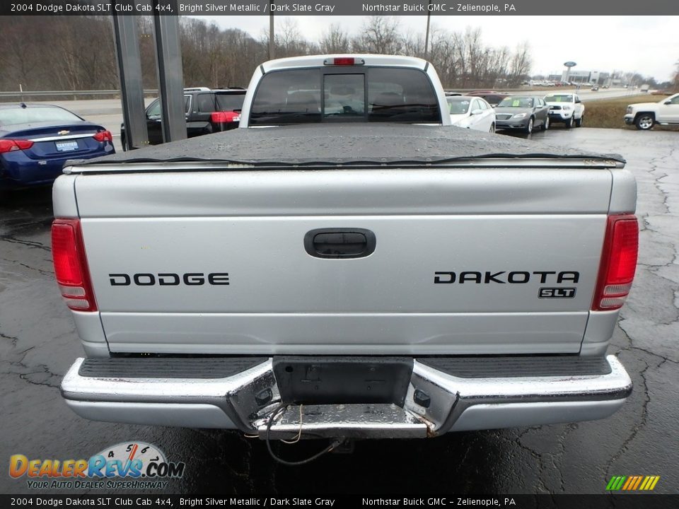 2004 Dodge Dakota SLT Club Cab 4x4 Bright Silver Metallic / Dark Slate Gray Photo #12