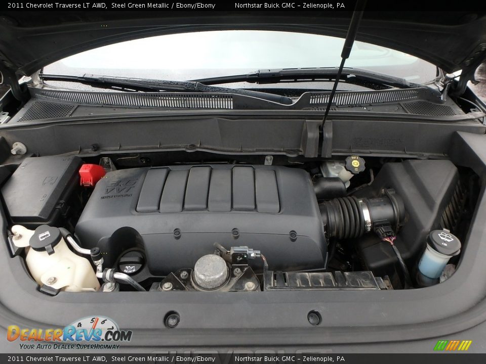 2011 Chevrolet Traverse LT AWD Steel Green Metallic / Ebony/Ebony Photo #2