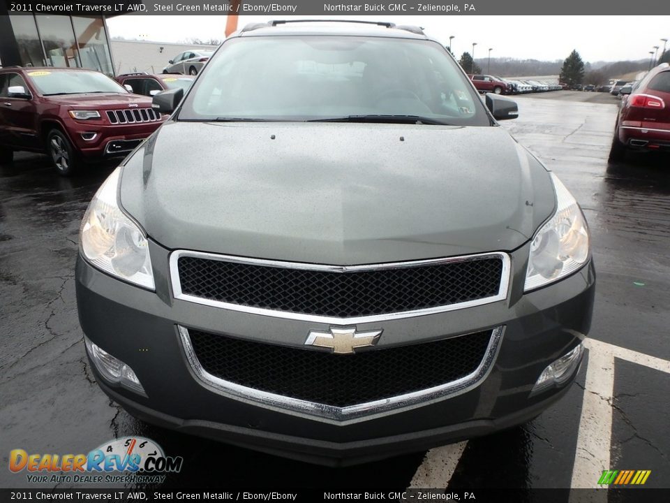 2011 Chevrolet Traverse LT AWD Steel Green Metallic / Ebony/Ebony Photo #3