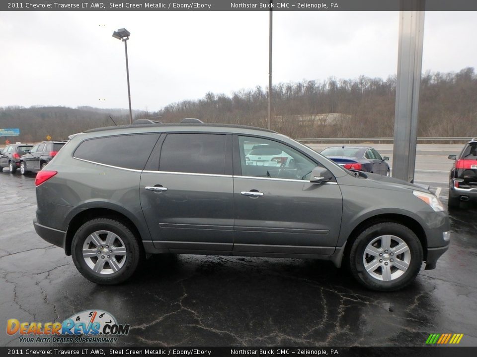 2011 Chevrolet Traverse LT AWD Steel Green Metallic / Ebony/Ebony Photo #5
