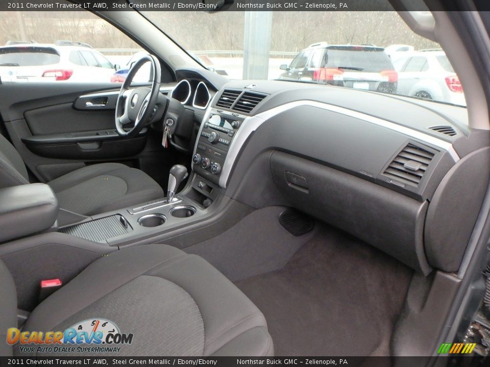 2011 Chevrolet Traverse LT AWD Steel Green Metallic / Ebony/Ebony Photo #6