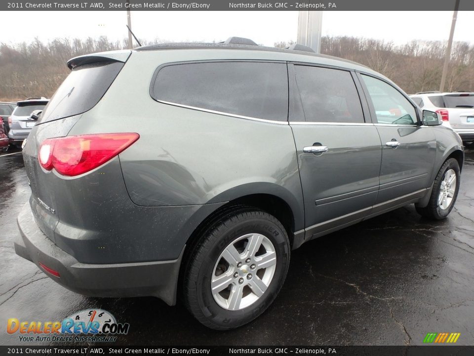 2011 Chevrolet Traverse LT AWD Steel Green Metallic / Ebony/Ebony Photo #9