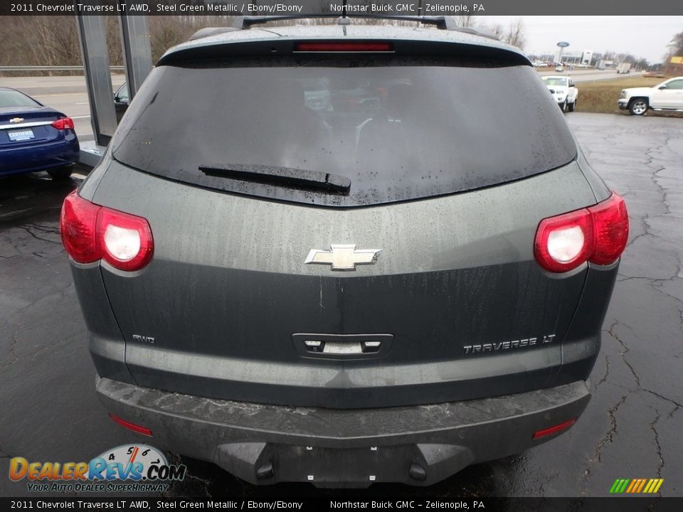 2011 Chevrolet Traverse LT AWD Steel Green Metallic / Ebony/Ebony Photo #10