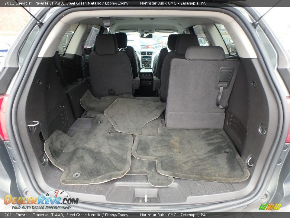 2011 Chevrolet Traverse LT AWD Steel Green Metallic / Ebony/Ebony Photo #11