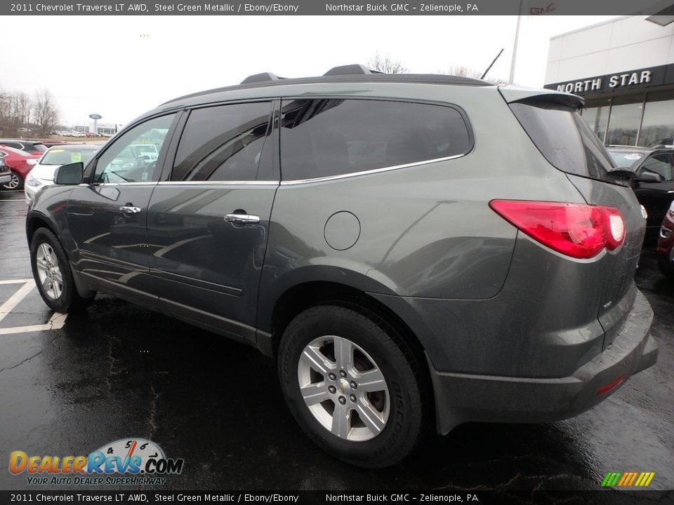2011 Chevrolet Traverse LT AWD Steel Green Metallic / Ebony/Ebony Photo #12